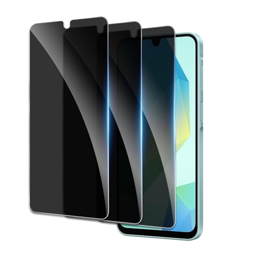 Privacy Screen Protector for Samsung Galaxy A16, Shatterproof Tempered Glass Accessories, Anti Spy Tempered Glass Film, Case Friendly Ultra Resistant 9H Hardness Anti-Glare HD Black -3 Pack