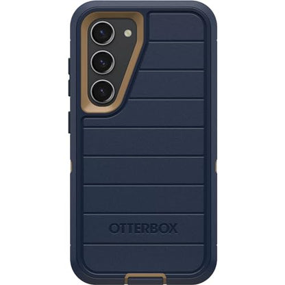 OtterBox Galaxy S23 (Only) - Defender Series Case - Blue Suede Shoes, Rugged & Durable - with Port Protection - Includes Holster Clip Kickstand - Microbial Defense Protection - Non-Retail Packaging - color: Blue Suede Shoes