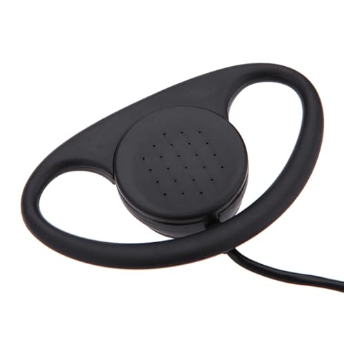 PUSOKEI D Shape Earpiece Headset, 3.5mm Single Side Earphone Hook Earbud, Ergonomic Single Ear Hook Headphone for VoIP Calls, Video Conferences, Multimedia Playback (2pcs) - size: 2pcs
