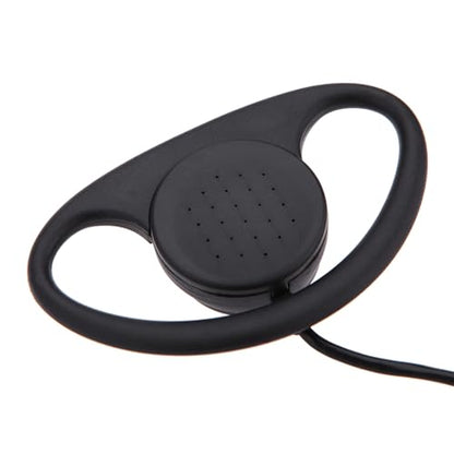 PUSOKEI D Shape Earpiece Headset, 3.5mm Single Side Earphone Hook Earbud, Ergonomic Single Ear Hook Headphone for VoIP Calls, Video Conferences, Multimedia Playback (2pcs) - size: 2pcs