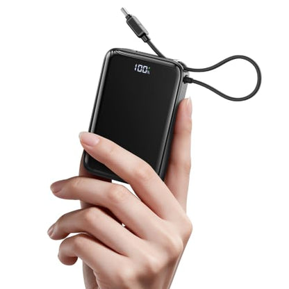 iWALK Portable Charger, 10000mAh 45W PD Power Bank, USB C in&Out Fast Charging Battery Pack with Phone Stand, Travel Essential Powerbank for iPhone 17 16 15 14 13 12 Samsung S25 MacBook etc,Black - color: Black 45W