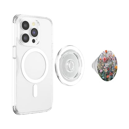 Mixed Flower Bouquet Floral Pattern PopSockets PopGrip for MagSafe - style: Magnetic PopGrip