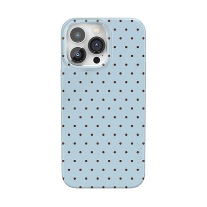 Casely iPhone 14 Pro Case | On the Dot | Blue & Brown Polka Dot | Compatible with MagSafe | Classic Ultra Slim Design - color: On the Dot | Blue Polka Dot, size: Iphone 14 Pro
