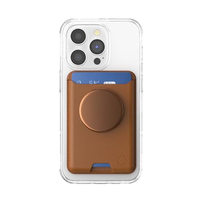 PopSockets Phone Wallet for MagSafe with Grip- Cognac - color: Cognac, style: With Grip