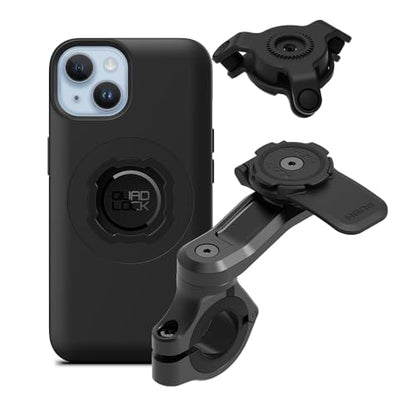 Quad Lock Motorcycle Handlebar Mount PRO Kit with Vibration Dampener and MAG Phone Case for iPhone 14 - size: iPhone 14