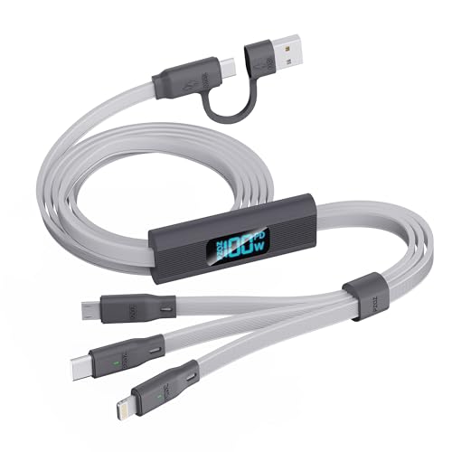 pzoz 100W 3 in 1 Charging Cable with LED Display, USB C Fast Charging