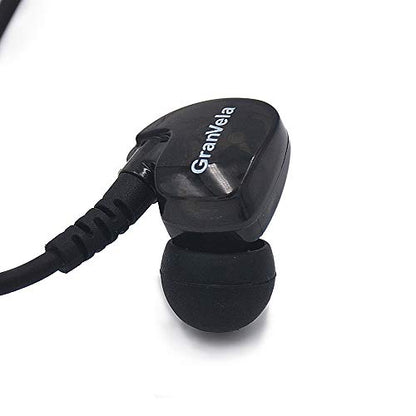 Granvela GV1 Wired Sports Earbuds with Mic, Over-Ear Memory Wire Earhook, IPX5 Water-Resistant in-Ear Headphones, One-Button Call Control, 3.5mm Running Gym Earphones, Enhanced Bass (Black) - color: Black