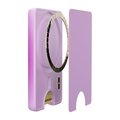 Casely MagWallet | Aura | Violet Soul | Purple | Slim Wallet Card Holder | Compatible with MagSafe | Soft-Touch Hard Silicone | Holds Up to 3 Cards - color: Aura | Violet Soul | Purple
