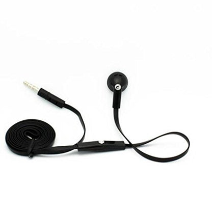 Mono Headset Wired Earphone Single Earbud 3.5mm Headphone Flat Black Compatible with GreatCall Jitterbug Flip