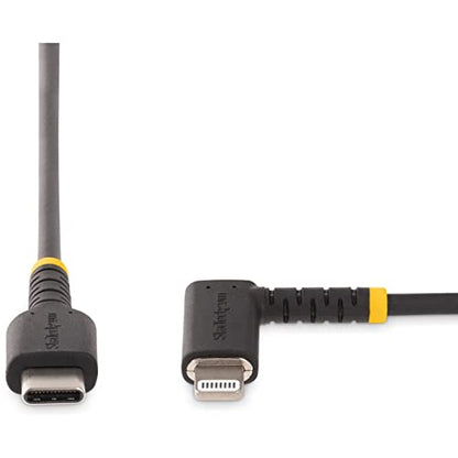 StarTech 3ft/1m USB-C to Lightning Cable Black Right-Angled (RUSB2CLTMM1MR) - color: Black, size: 3 ft, style: right angle