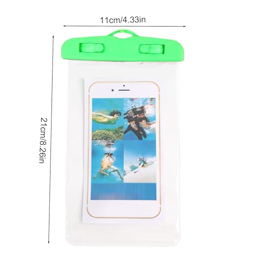 Waterproof Phone Pouch | Cycling Smartphone Bag - Transparent Touchscreen Phone Pouch with Lanyard for Swimming Rafting Boating Snorkeling Beach Kayaking Fishing Cycling - color: Green