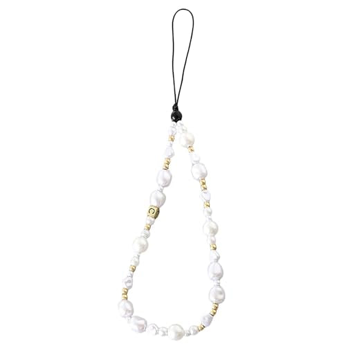 Beaded Phone Charm Lanyard Strap Girly Style Fixed Beads Pearl Lanyards - color: PH-hdcy-2