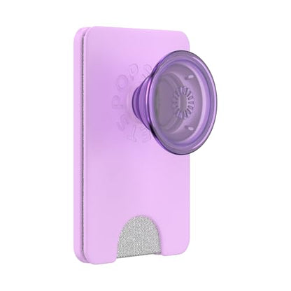 PopSockets Phone Wallet with Expanding Grip and Adapter Ring for MagSafe, Phone Card Holder, Wireless Charging Compatible, Wallet Compatible with MagSafe - Lavender - color: Lavender, style: MagSafe