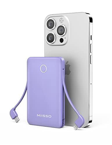 miisso 6000mah Ultra Slim Power Bank, Card Size, Purple - color: Purple