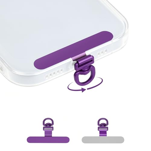360° Swivel Heavy-Duty Metal Phone Tether Tabs - color: 2purple