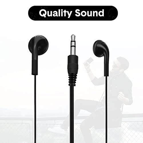 Konohan 150 Packs Earbuds Bulk Earphones 3.5 mm Headphones Wired Ear,Black - color: Black