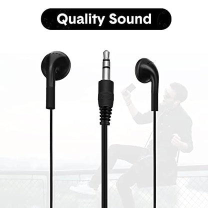 Konohan 150 Packs Earbuds Bulk Earphones 3.5 mm Headphones Wired Ear,Black - color: Black