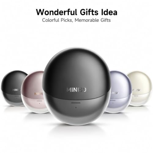 MINISO True Wireless Earbuds with Charging Case, Bluetooth 6.0 Ear Buds - color: Black