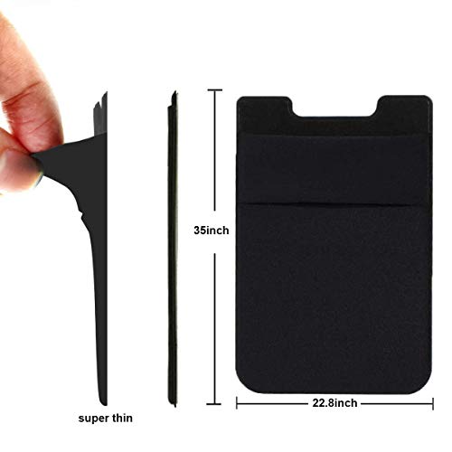 Fulgamo Phone Wallet Stick on,Card Holder for Phone Case,Phone Card Holder - color: Black,Purple