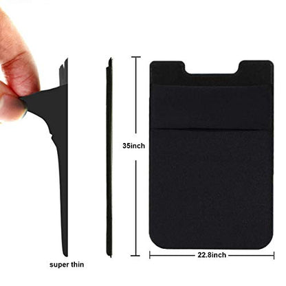 Fulgamo Phone Wallet Stick on,Card Holder for Phone Case,Phone Card Holder - color: Black,Purple
