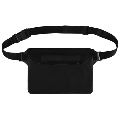 Triple zip lock protection Waterproof Fanny Pack - Waterproof Phone Pouch with Waist Strap，for Outdoor Water Sports, Boating, Hiking,Kayaking,Fishing ， Beach, Camping and Swimming (black) - color: black