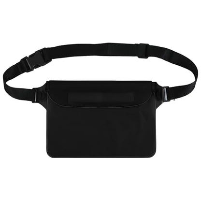 Triple zip lock protection Waterproof Fanny Pack - Waterproof Phone Pouch with Waist Strap，for Outdoor Water Sports, Boating, Hiking,Kayaking,Fishing ， Beach, Camping and Swimming (black) - color: black