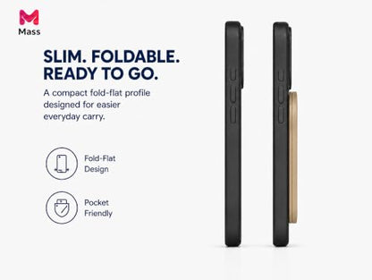 Mass Planet MagSafe Phone Grip, Slim Foldable Holder - Desert Titanium - color: Desert Titanium