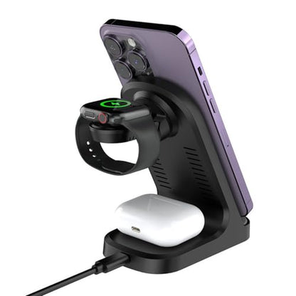 15W Magnetics Wirelesss Charging Holder Station for Phone Watch Earphone Multifunctional Charging Stand Foldable Stylish Home Office Chargers