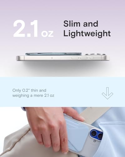 MOFT Magnetic Wallet Stand Compatible with iPhone 18/17/16/15/14/13 Series, Angle Adjustment Magsafe Compatible MOVAS Phone Stand - color: Soothing Mist, size: Standard