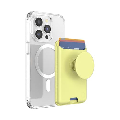 PopSockets Phone Wallet for MagSafe with Grip- Butter Yellow - color: Yellow, style: With Grip