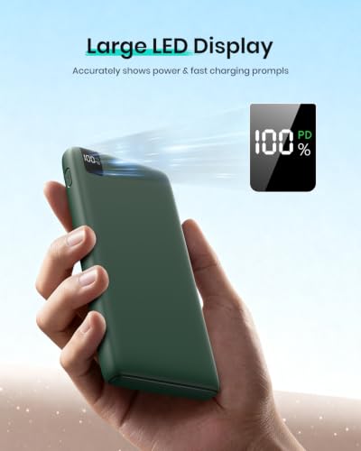 A ADDTOP Power Bank 20000mAh PD 22.5W Fast Charging Portable Charger - color: Green