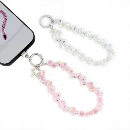 2-Pack Crystal Beaded Phone Lanyard Set, Detachable Wrist Strap Keychain for iPhone Samsung AirPods, Fashion Phone Accessories for Women - color: N2