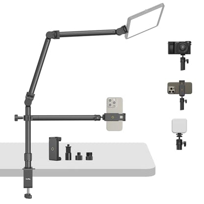 SMALLRIG Overhead Camera Mount, Camera Desk Mount Stand with Flexible Arm - style: Clamp 4456