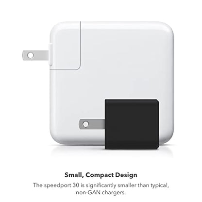 Mophie speedport 30 USB-C Charger GaN 30W Fast Compact Foldable Charger for MacBook Pro 13, Galaxy S24 Ultra/S23/S22, Note 20/10, iPhone 17/16/15/14/13 and More - Black - color: Black, style: 30W