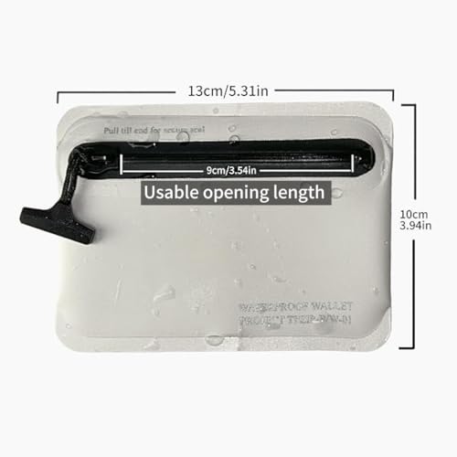 Heavy Duty Airtight Wallet Submersible Waterproof Wallet Protection for Keys, Cards - color: White (Hypalon Texture), size: 5.2" X 4" / 13.5CM X 10 CM
