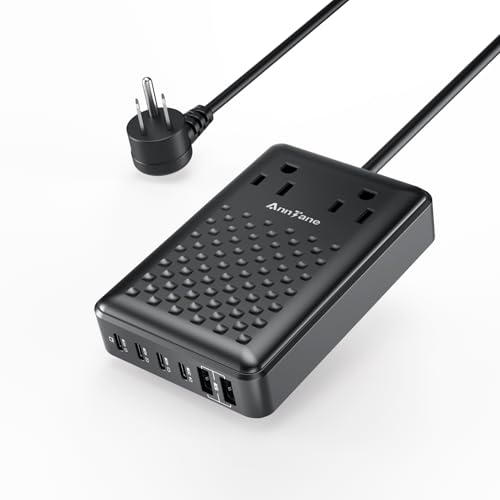 Charging Station 140W USB C Charger Block, Upgraded GaN III 8-in-1 Fast Charging Station Hub，PD 65W Laptop Charger Adapter Compatible with Compatible with MacBook Air/Pro,iPhone16/15,Galaxy S24 etc - color: Black PD 65W