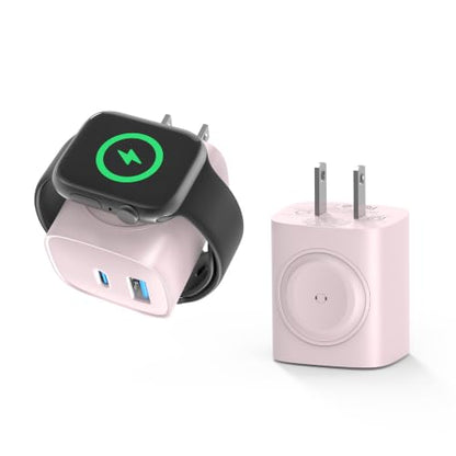 TOPADRE 20W Charger for Apple Watch, 3-in-1 USB C Charger Block, No Cables - color: Pink-1 Pack