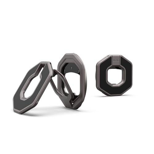 URBAN ARMOR GEAR UAG Magnetic Ring Stand Monarch Mag2 w/Built-in Bottle Opener - Ultra-Strong Double Magnet MagSafe Compatible Metal Phone Ring Grip 360 Rotation Multi-Functional Kickstand, Gunmetal