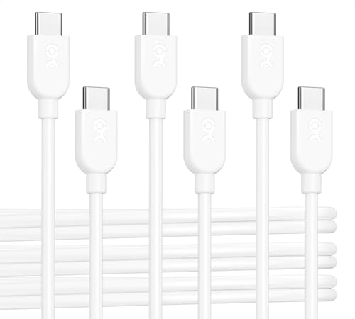 Cable Matters 3-Pack USB C Charging Cable, 60W Charging, 3ft, White - color: White, size: 3 ft