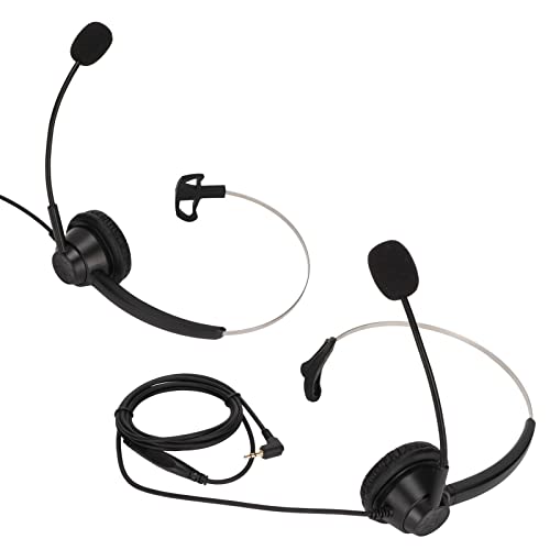H360-2.5VA Single Sided Headset, Monaural Telephone Headset with Volume Adjustment, Noise - Reducing Mic for 2.5mm Plug, Lightweight Single Ear Headphones for Call Centers and Cu