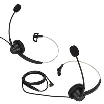 H360-2.5VA Single Sided Headset, Monaural Telephone Headset with Volume Adjustment, Noise - Reducing Mic for 2.5mm Plug, Lightweight Single Ear Headphones for Call Centers and Cu