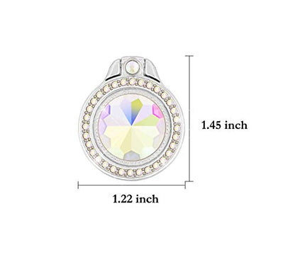 Glitter Bling Bling Phone Ring Holder,Sparkle Phone Ring Artificial Diamond Stand,Rhinestone Cell Phone Finger Ring for Phones, Pad (Silver) - color: Silver