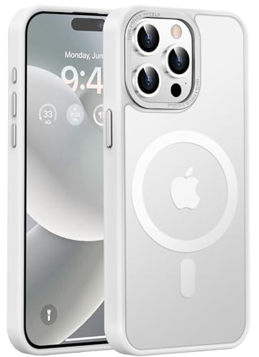 Newfuture Magnetic for iPhone 15 Pro Max Case Shockproof, Frosted White | Military Drop Protection, Slim Matte Anti-Fingerprint, Compatible with Magsafe, Camera Guard, Translucent Protective Cover - color: Frosted White, size: iPhone 15 Pro Max 6.7 inch
