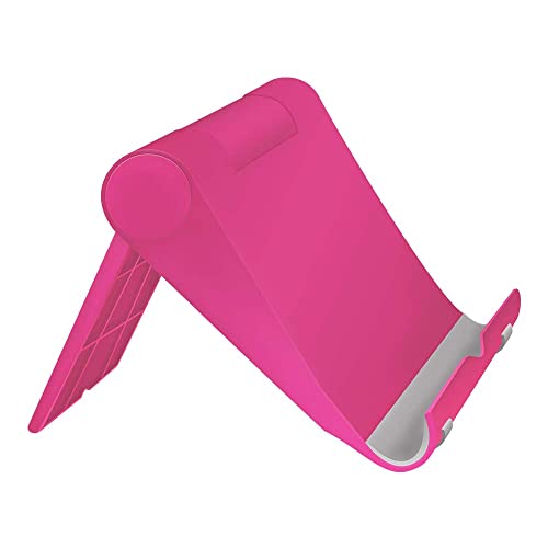 Adjustable Cell Phone Stand for Desk, Portable Phone Holder Compatible with Most iPhone, Samsung and Other Smartphones- Pink - color: Pink
