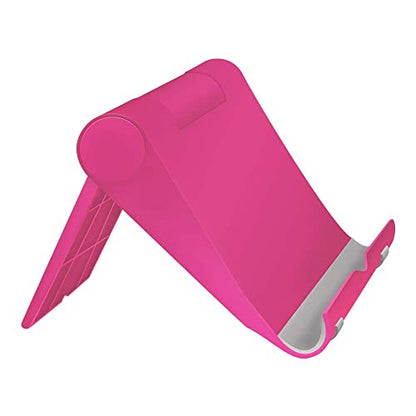 Adjustable Cell Phone Stand for Desk, Portable Phone Holder Compatible with Most iPhone, Samsung and Other Smartphones- Pink - color: Pink