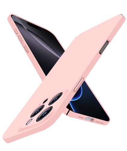 Super Thin for iPhone 16 Pro Case, Ultra Slim Skin-Friendly Anti-Scratch Hard Cover [Full Camera Protection] [Smooth Matte Finish] Sleek Minimalist Phone Case for iPhone 16 Pro, Pink - color: Pink, size: iPhone 16 Pro
