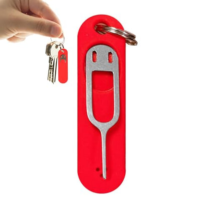 Sim Card Removal Tool - Universals Sim Card Removal Tools, Convenient Sim Card Tray Eject Pin | Needle Opener Sim Card Removers, Card Tray Opening Tool with Detachable Keychain Charm for Smartphones - color: Red