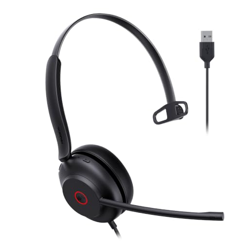 Yealink UH35 Wired Headset, USB-A, AI Noise Canceling Mic,HD Audio, On-Ear - color: USB-A (Teams), size: Mono-Ear