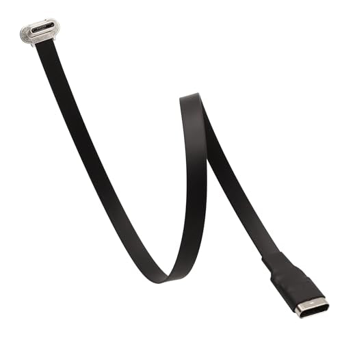 Right Angle USB C Flat Extension Cable 90 Degree USB C Male to Female Fast Charge Data Cord for Power Banks Phone(11.8in/300mm) - size: 11.8in/300mm