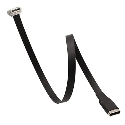 Right Angle USB C Flat Extension Cable 90 Degree USB C Male to Female Fast Charge Data Cord for Power Banks Phone(11.8in/300mm) - size: 11.8in/300mm